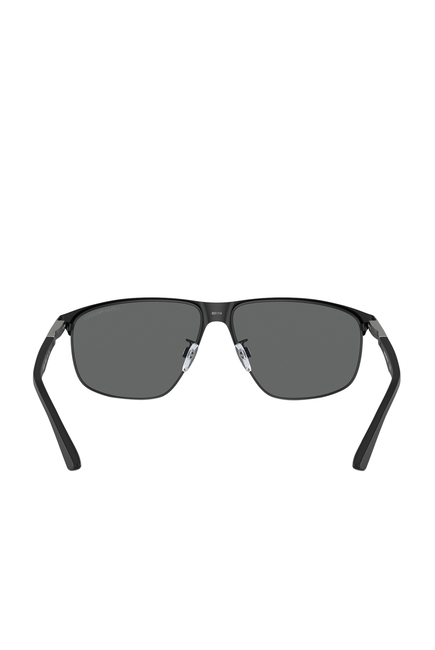 نظارة شمسية بإطار على شكل حرف D أزرق مطفي بعدسات رمادية داكنة